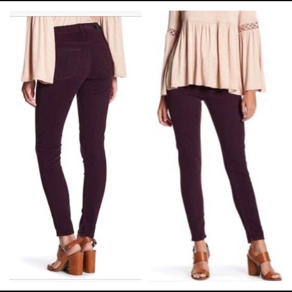Lucky Brand dark plum velour Brooke Legging Jean 8